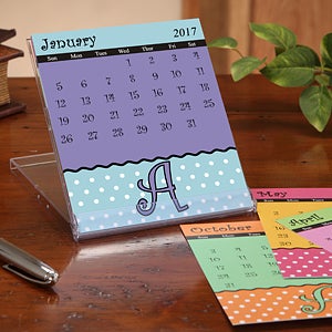 Dot To Dot Monogram Desk Calendar