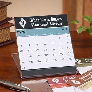 Executive Monogram Desk Calendar