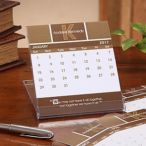 Inspirational Quotes Monogram Desk Calendar