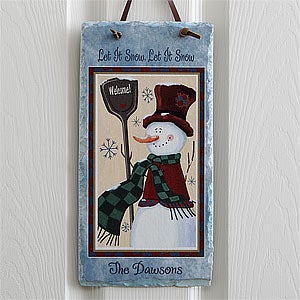 Let It Snow Personalized Slate Plaque