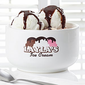 Ice Cream Parlor Personalized Bowl