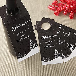 Snowscape Personalized Wine Bottle Tags