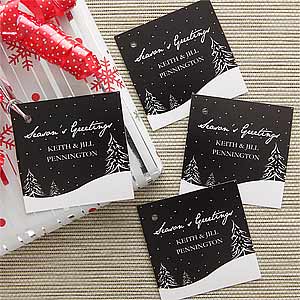 Personalized Christmas Gift Tags - Winter Snowscape - 1 set of 20