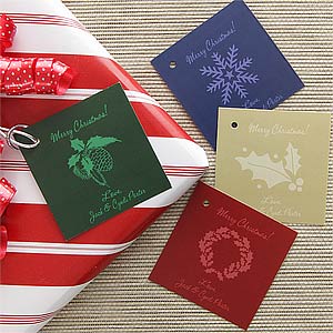 Holiday Greetings Personalized Gift Tags