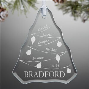 Family Tree Engraved Glass Ornament - #7763-N