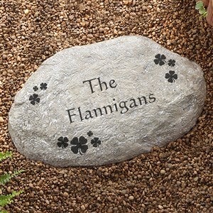 Irish Shamrocks Personalized Garden Stones - Large