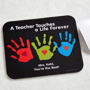 Personalized Teacher Mouse Pads - Kids Handprints