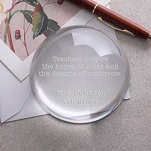 Inspirational Quotes Teacher Crystal Paperweight