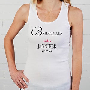 Personalized Bridal Party Tank Top - Large (8-10) - White