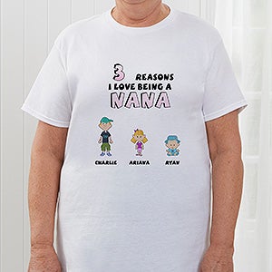 Personalized Mom & Grandma T-Shirts - Reasons Why Family Characters - Adult Medium - Red