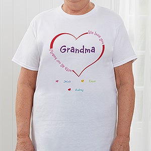 Personalized T-Shirt for Her - All Our Hearts - Adult Large - Light Gray