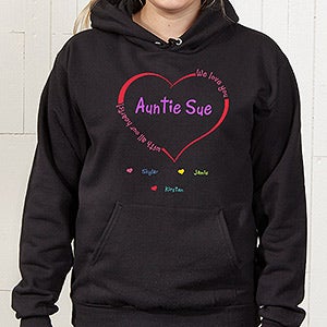 Personalized Womens Sweatshirts - All Our Hearts - Black - Adult Small - Black