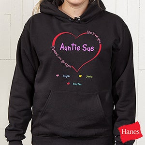 All Our Hearts Personalized Black Hooded Sweatshirt