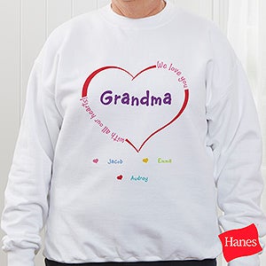 All Our Hearts Personalized White Sweatshirt