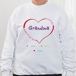 Personalized Women's Sweatshirt - All Our Hearts - Adult X-Large - White