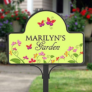Personalized Garden Yard Stake Magnet - Floral Welcome - Unique, Custom Gifts - #8233-M