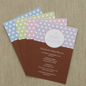 Pretty Polka Dot Baby Shower Invitations