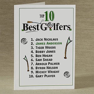 Top 10 Golfers Personalized Greeting Card