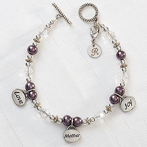 Love, Mother, Joy Personalized Charm Bracelet