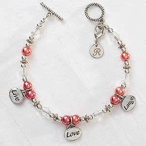 Live, Love, Laugh Personalized Charm Bracelet