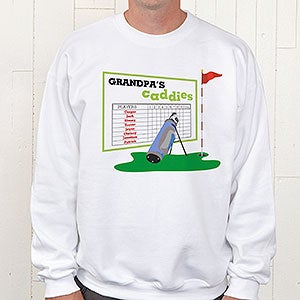 Personalized Golf Adult Sweatshirt - Favorite Caddies - Adult XX-Large - White