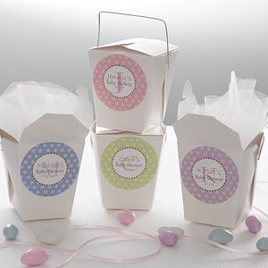 Baby Shower Favor Personalized Stickers - Polka Dot