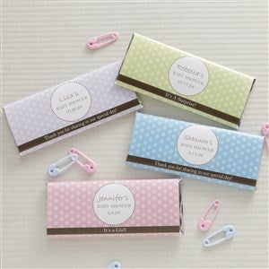Personalized Candy Bar Wrappers - Polka Dots - Set of 12