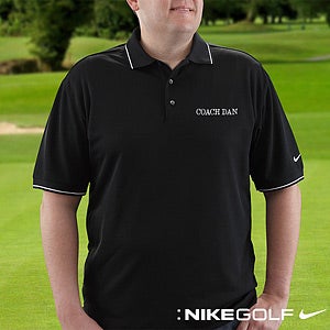 Personalized Nike Dri-FIT® Black Polo Shirt-Name