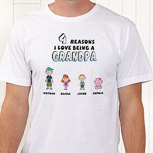 Personalized Men's T-Shirts - His Reasons Why - Adult X-Large - Navy