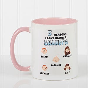 Family Characters Personalized Coffee Mugs - His Reasons Why - Pink