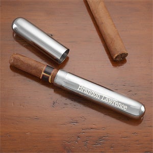 Engraved Silver Cigar Case