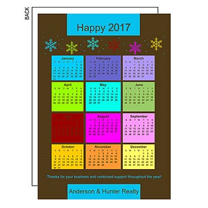 Snowflake Calendar Business Card
