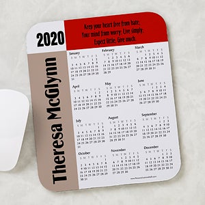 Personalized Calendar Mouse Pad - You Design Quotes