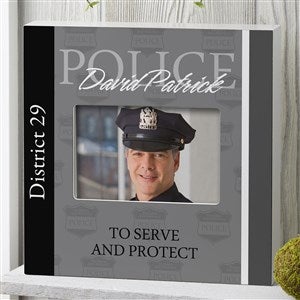 Police Officer Personalized Picture Frame - 4x6 Box