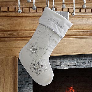 Personalized White Christmas Stockings