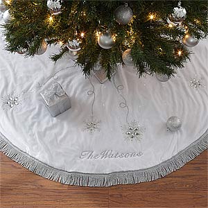 Season's Sparkle Embroidered Tree Skirt