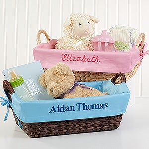 Personalized Wicker Baskets for Baby 