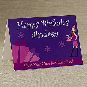 Birthday Girl Horizontal Personalized Greeting Card