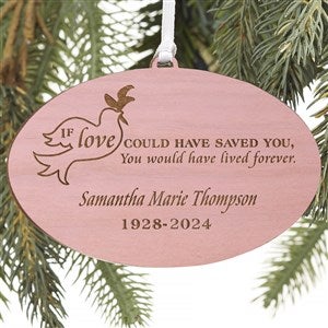 Forever Loved Personalized Pink Wood Memorial Ornament