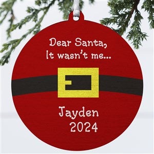 Santa's Belt Personalized Ornament - 1 Sided Wood
