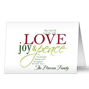 Words Of Christmas Personalized Greeting Card