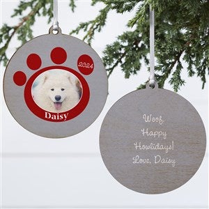 Pawprint On Our Hearts Photo Pet Ornament