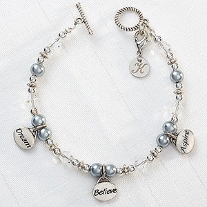 Dream, Believe, Aspire Personalized Charm Bracelet