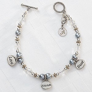 Love, Friends, Trust Personalized Charm Bracelet