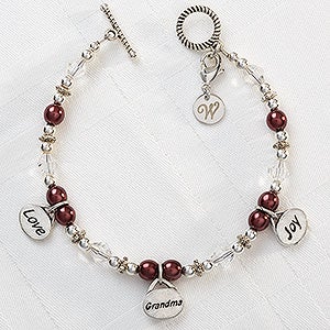 Personalized Charm Bracelet - Love, Grandma, Joy