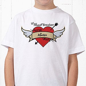 Personalized T-Shirts for Kids - Heartbreaker - Youth X-Small (2-4) - Navy