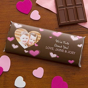 Personalized Candy Bar Wrappers - Heart Photo - Nuts About You - Set of 12