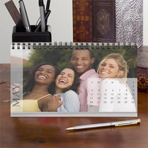 Any 12 Months Personalized Photo Desk Calendar