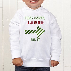 Dear Santa Personalized Toddler Hooded Sweatshirt