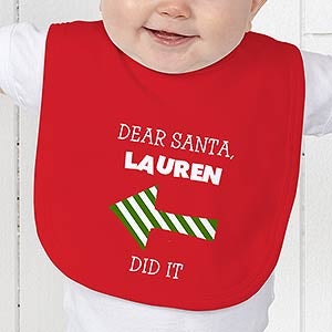 Dear Santa Personalized Baby Bib